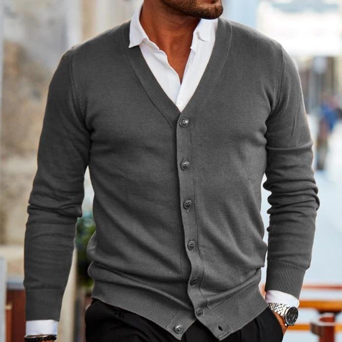Men’s Elegant Button-Up Cardigan | Smart Casual