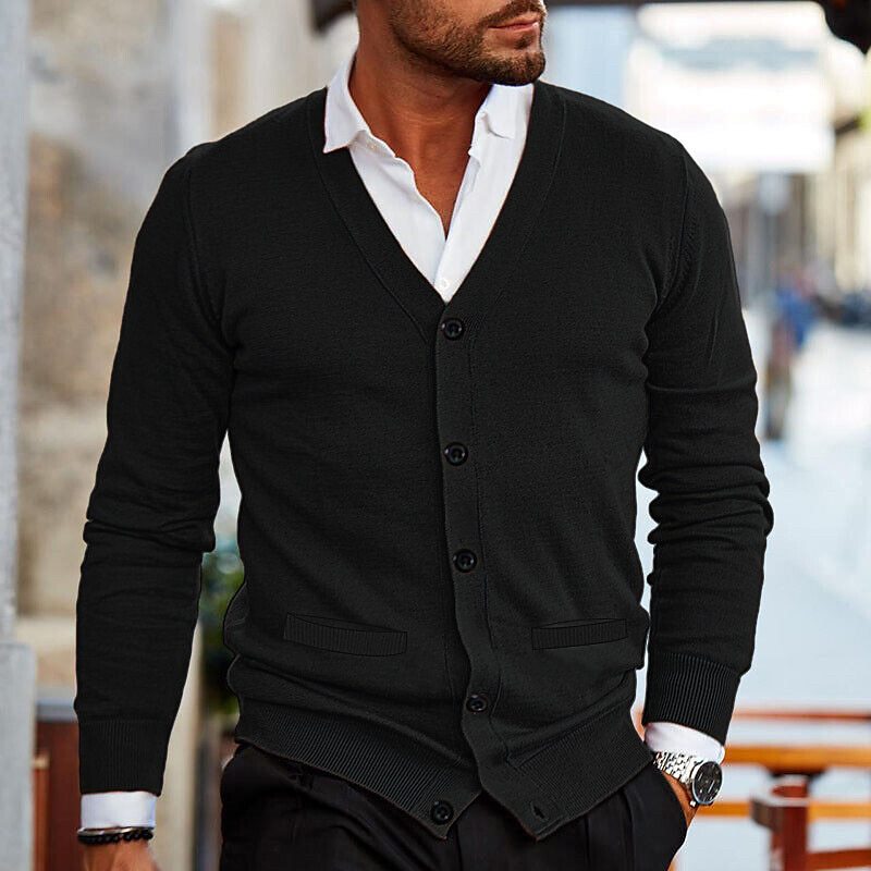 Men’s Elegant Button-Up Cardigan | Smart Casual