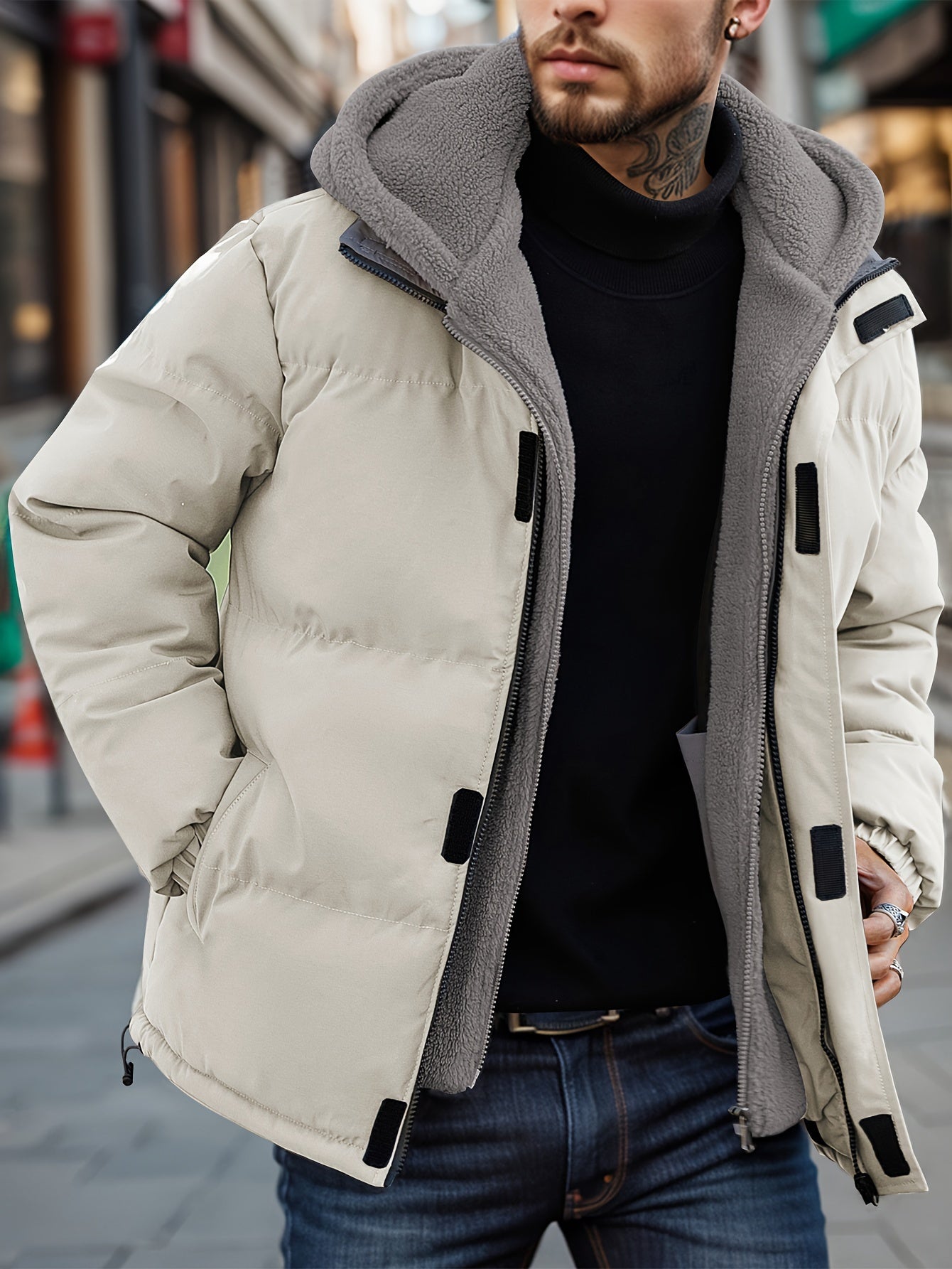 Men’s Padded Hooded Jacket | Warm Winter Coat