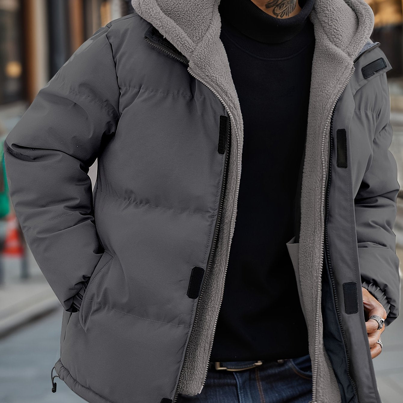 Men’s Padded Hooded Jacket | Warm Winter Coat