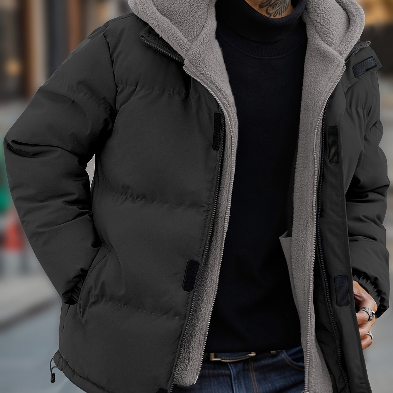 Men’s Padded Hooded Jacket | Warm Winter Coat