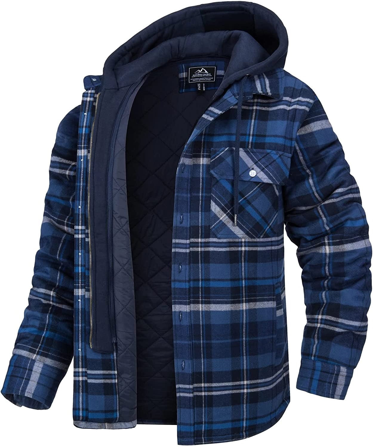 Men’s Checked Hooded Jacket | Warm Lined