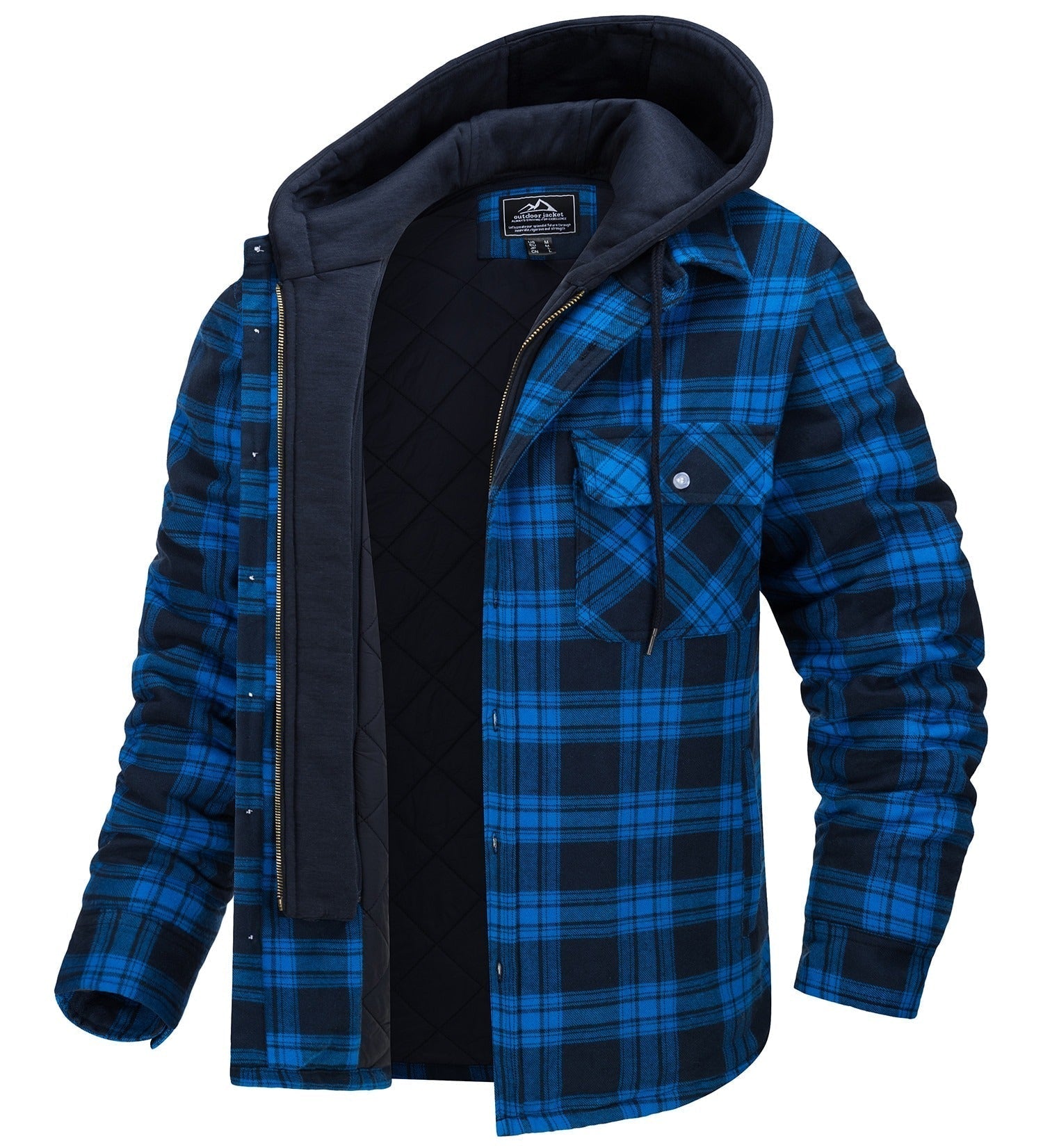 Men’s Checked Hooded Jacket | Warm Lined