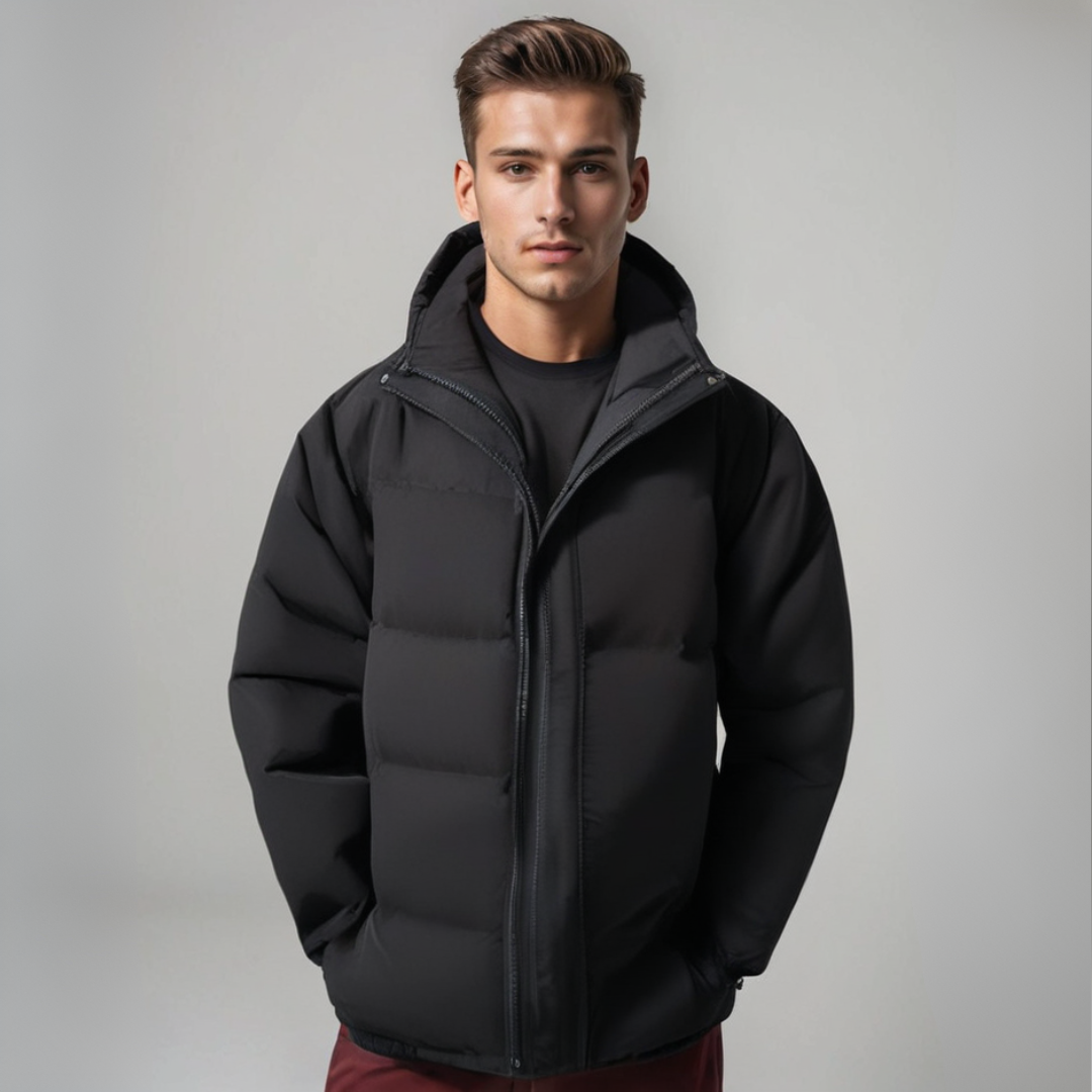 Men’s Warm Hooded Puffer Jacket | Classic Design Winter Coat