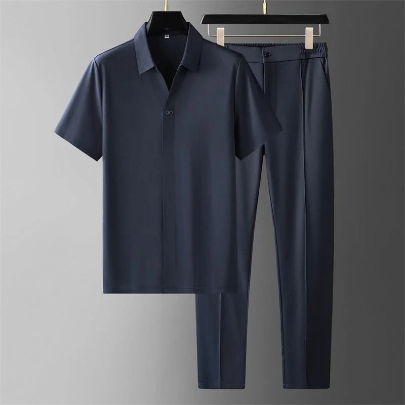 Men’s Stylish Two-Piece Set | Casual Polo Outfit